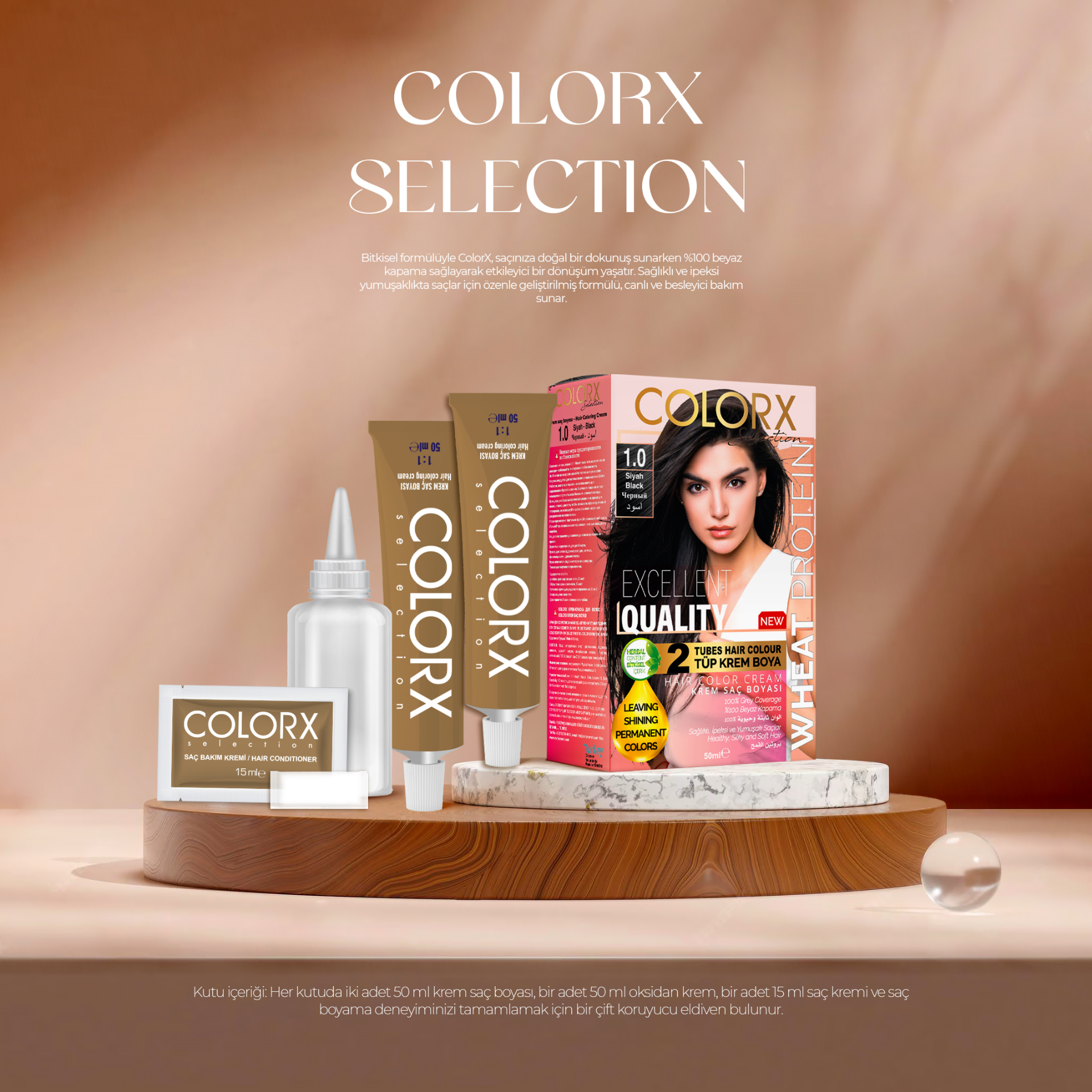 Colorx Selection Hair Coloring Cream Kit 2x tube