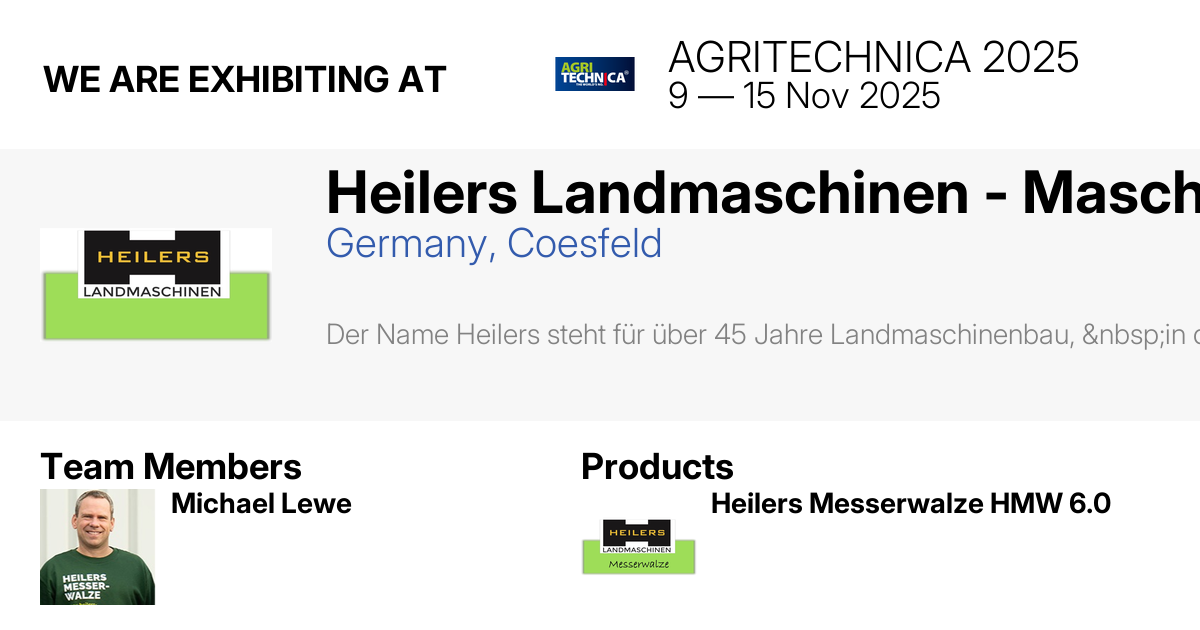 Heilers Landmaschinen - Maschinenbau Lewe GmbH