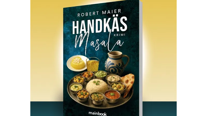 Autor Robert Maier signiert seinen Krimi "Handkäs Masala"