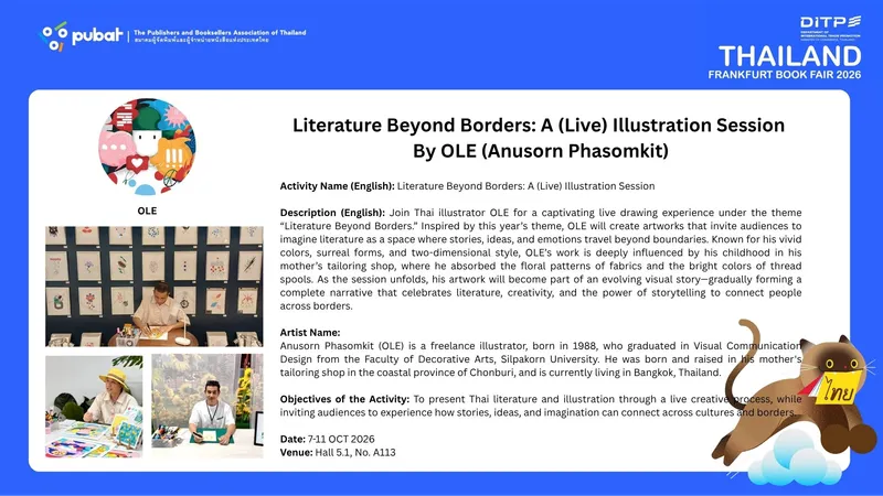 Literature Beyond Borders: A (Live) Illustration Session By OLE (Anusorn Phasomkit)