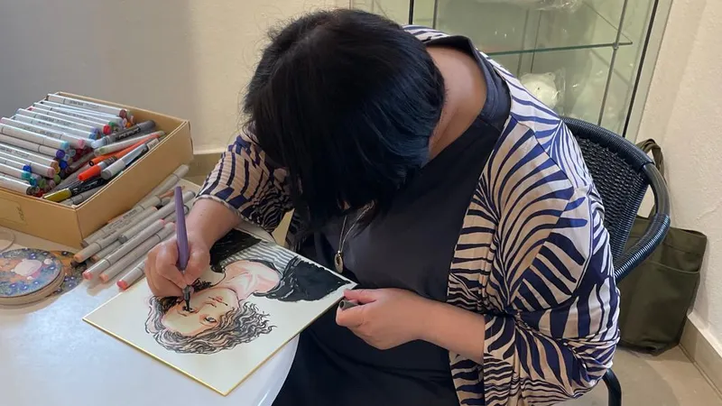 Portrait painting by Midori Harada