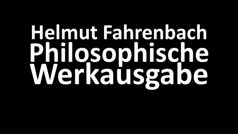 Helmut Fahrenbach: Philosophische Anthropologie