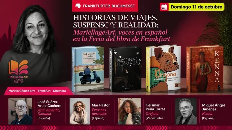 HISTORIAS DE VIAJES, SUSPENSO y REALIDAD: MariellageArt, voces en español en la Feria del libro de Frankfurt