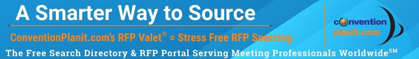 Convention Planit sponsored web banner promoting their free search directory