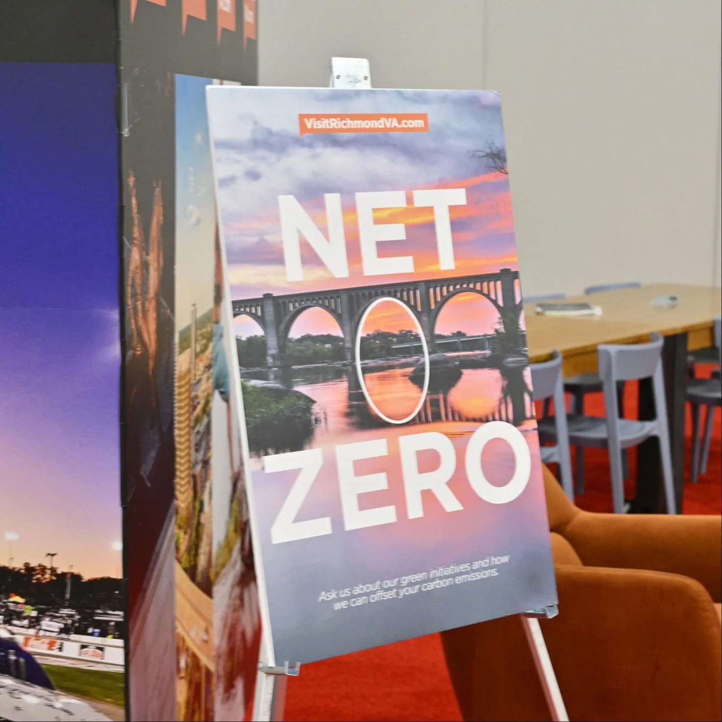 Net Zero sign at IMEX America booth