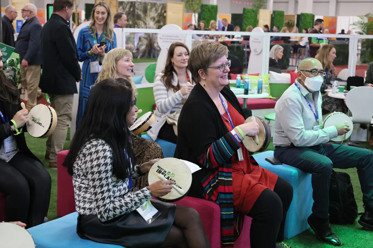 People playing instruments during IMEX education session