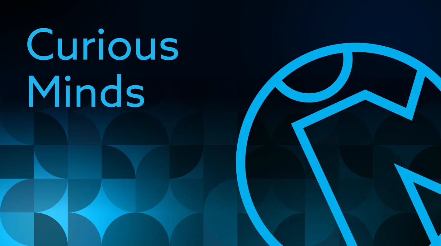 Branded graphic highlighting curious minds location 