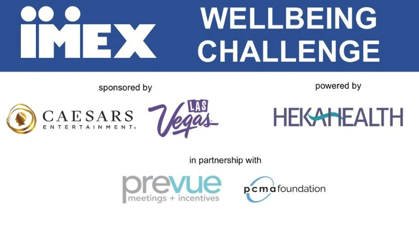 IMEX wellbeing challenge promotional graphic with partner logos
