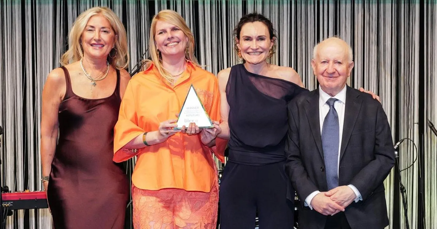 Winners of the sustainability award onstage with Ray Bloom at the Gala Dinner Awards