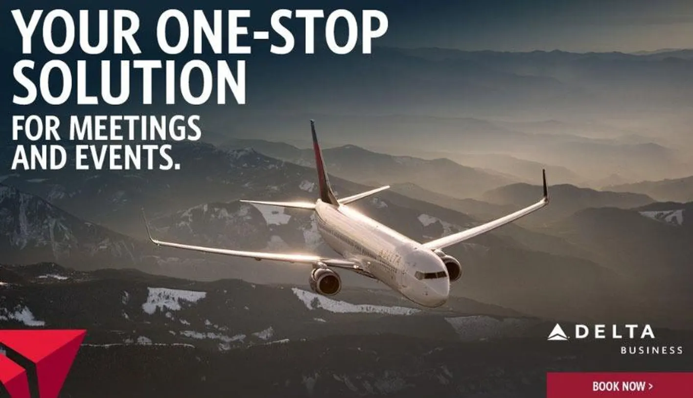 Branded content for Delta with plane flying over mountains