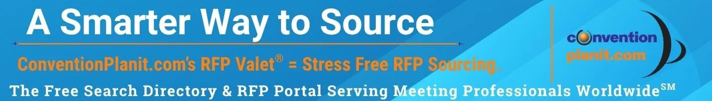 Convention Planit sponsored web banner promoting their free search directory