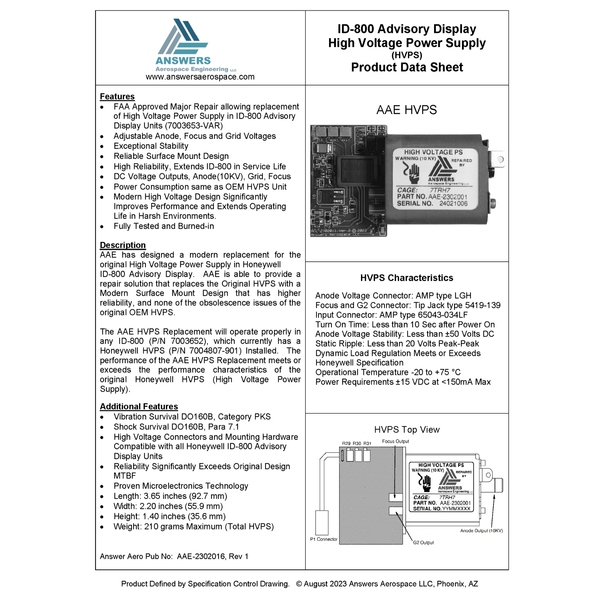 Advisory Display (ID-800/802) Repair Capabilities