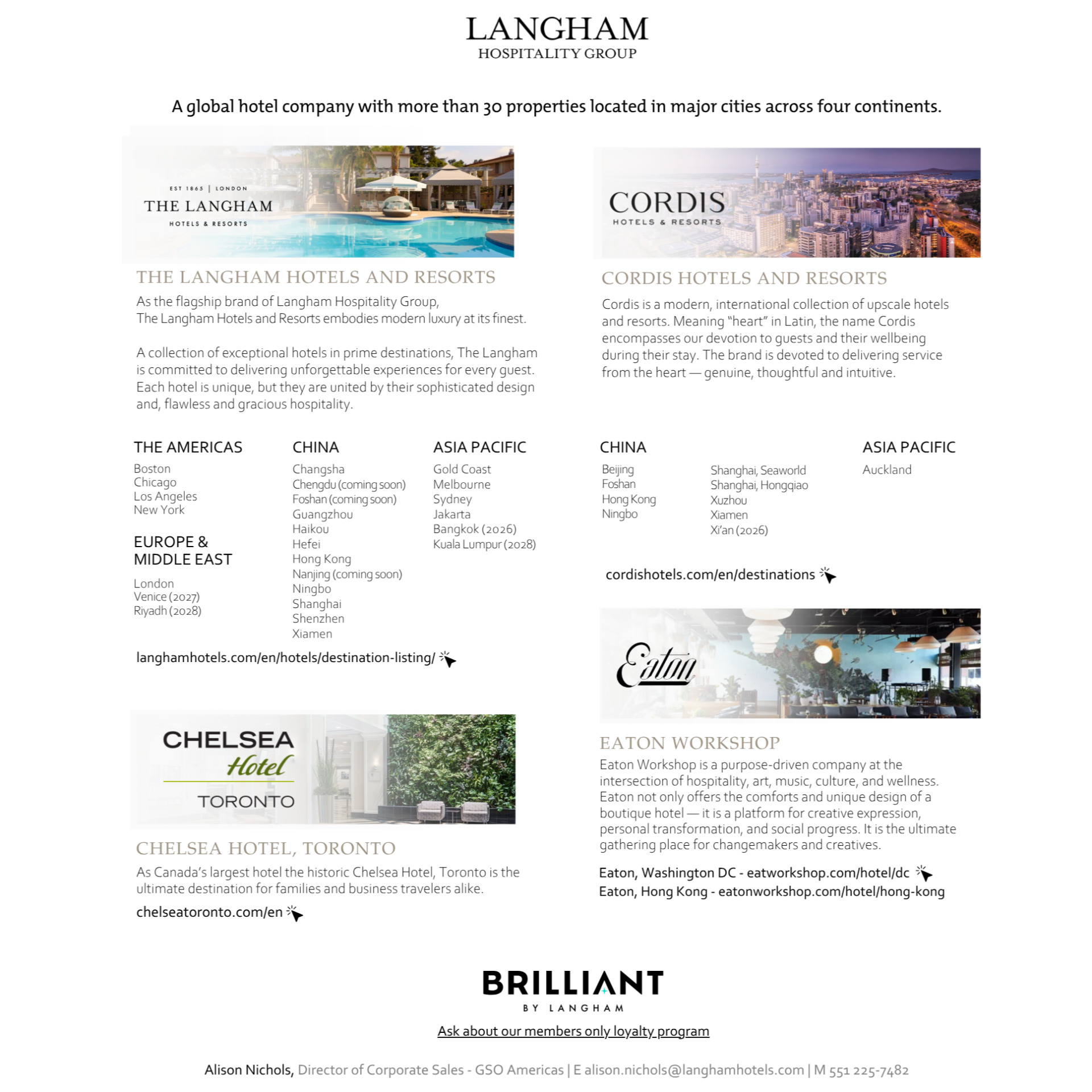Langham Hospitality Group Brands