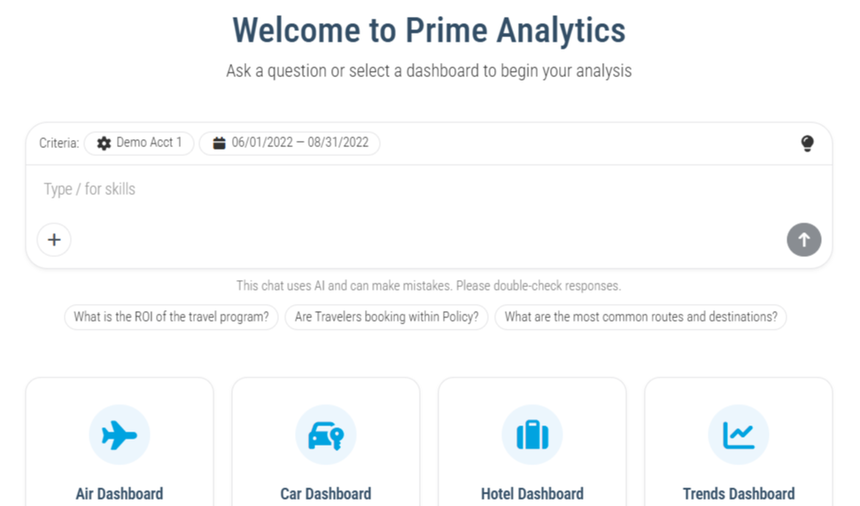 Prime Numbers Technology Launches Prime AI, Bringing Conversational Travel Analytics to 8,000+ Corporations