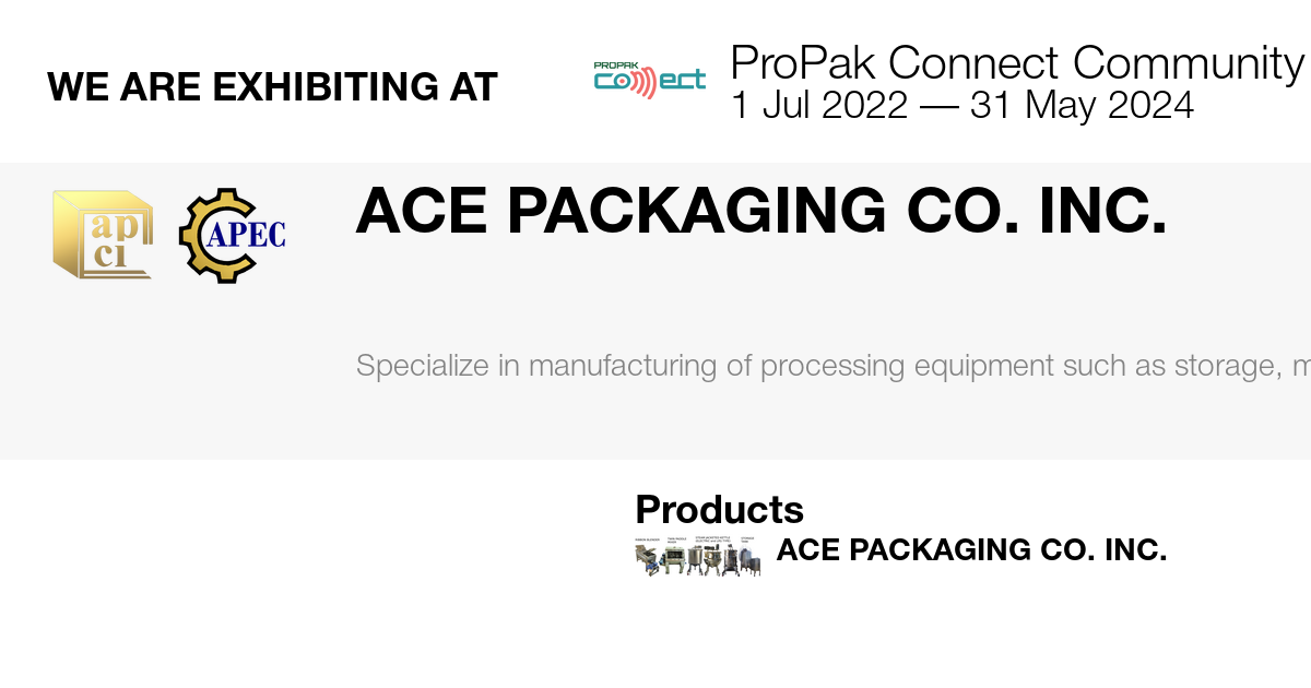 ACE PACKAGING CO. INC.