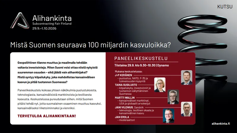 Mistä Suomen seuraava 100 miljardin kasvuloikka?