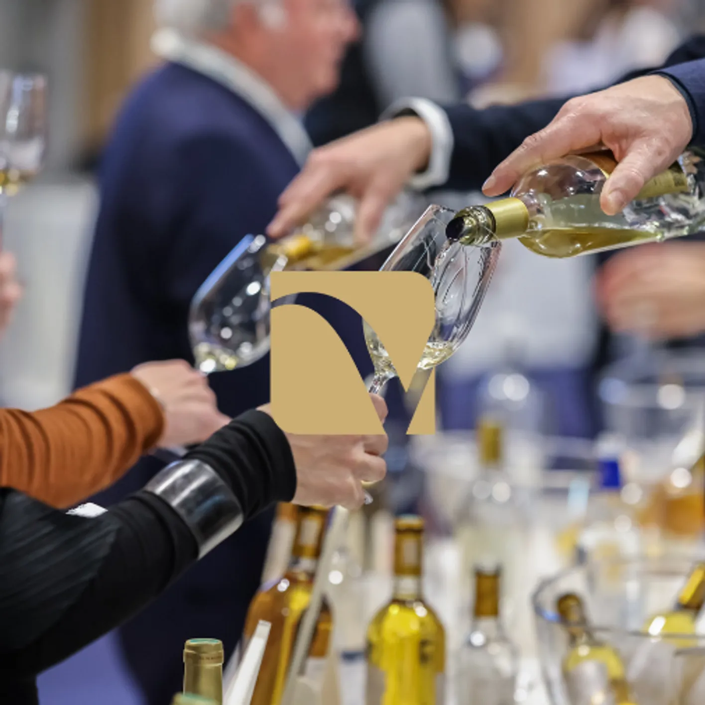 Close-up of red wine being poured into a glass during a tasting session