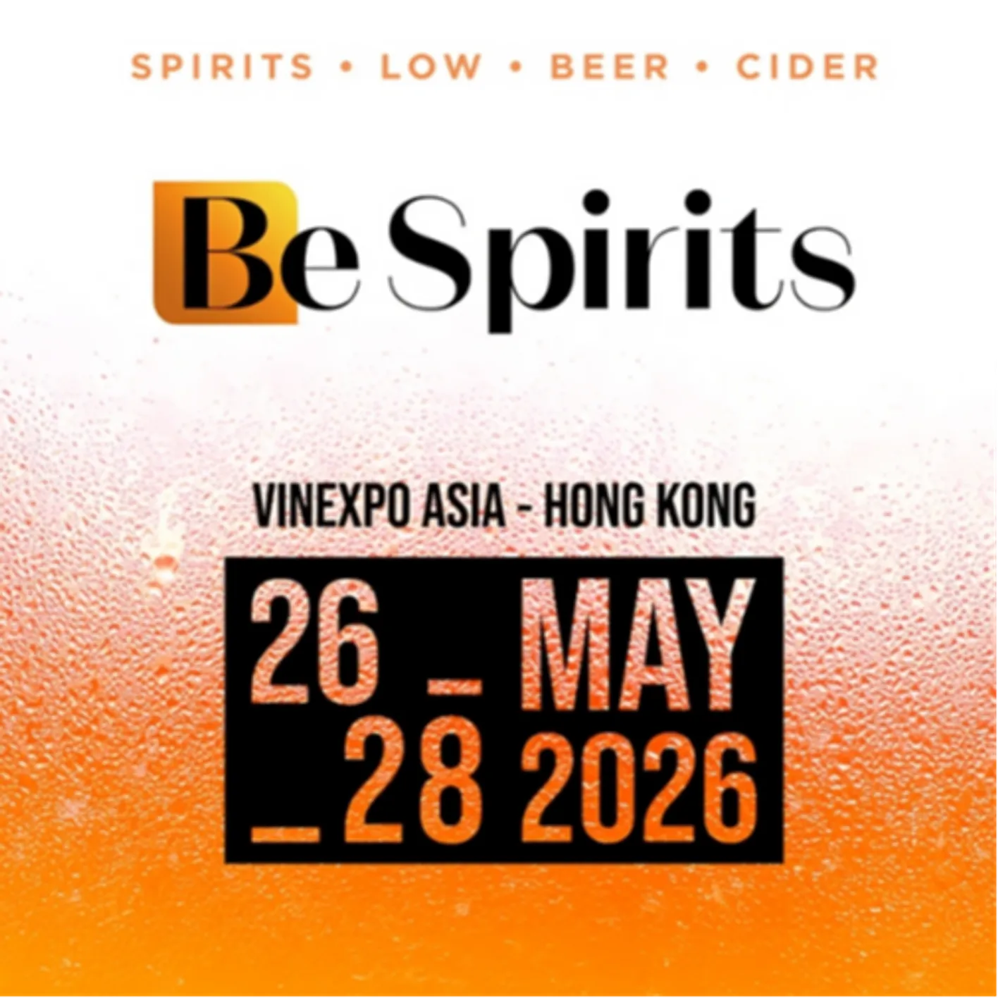 Be Spirits 2026 promotional visual with event dates