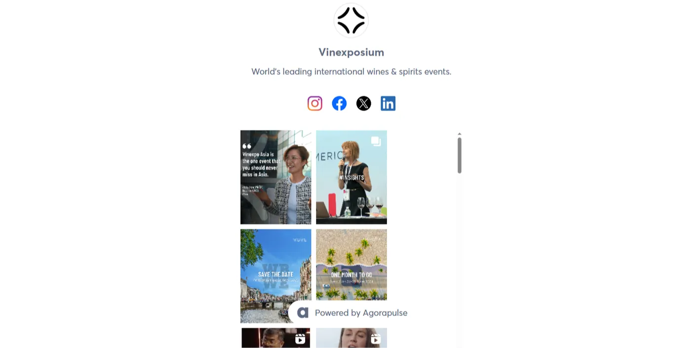 Screenshot of social media news feed related to Vinexpo Asia