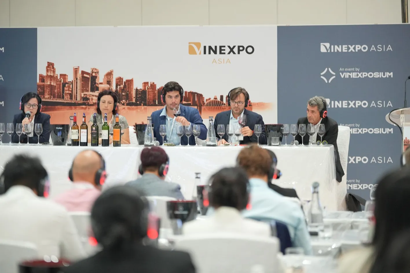 Audience attending a masterclass or conference at Vinexpo Asia