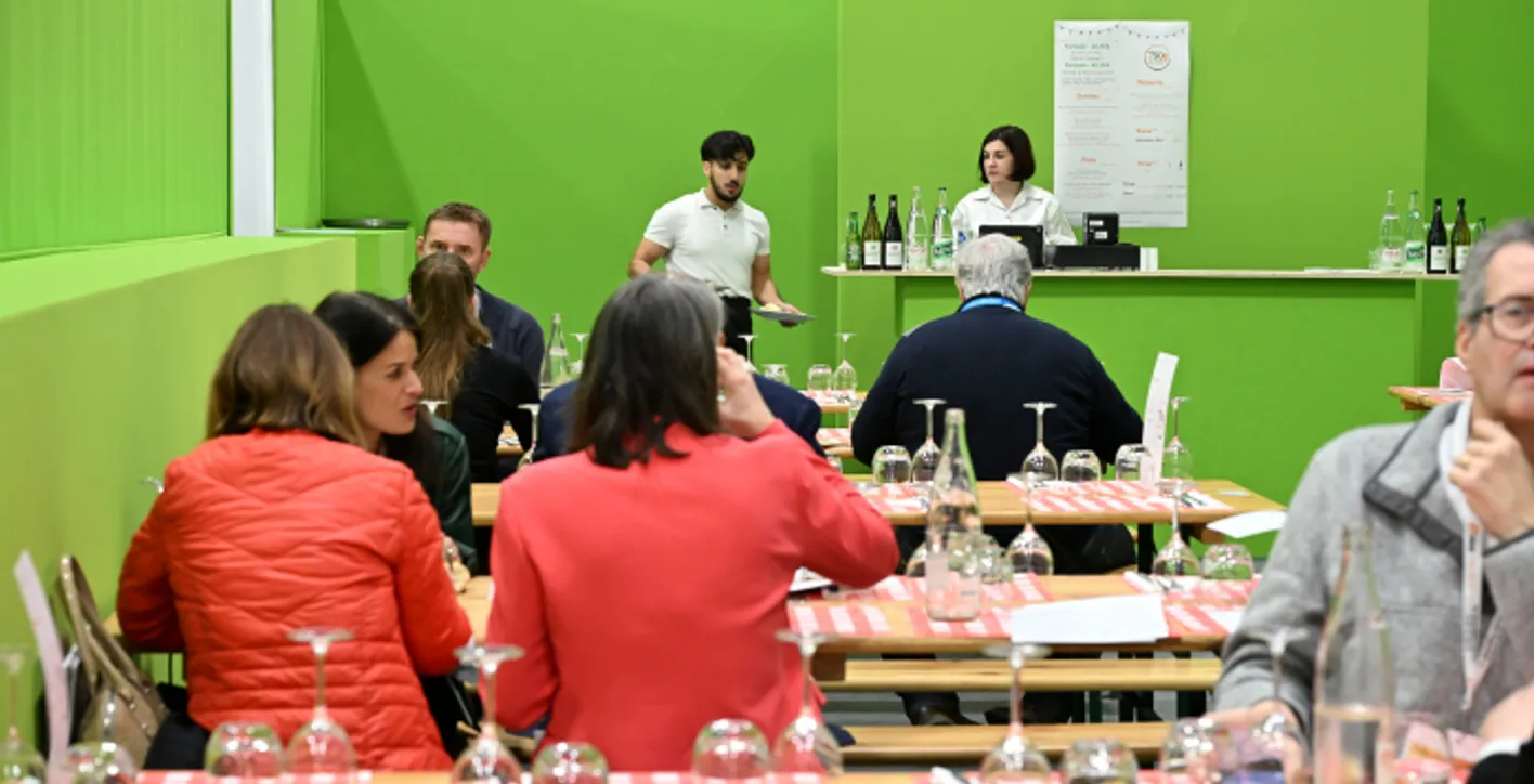 Participant tasting wine during a session at Wine Paris Academy.