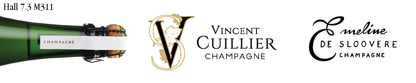 Promotional banner from Vincent Cuillier Champagne.