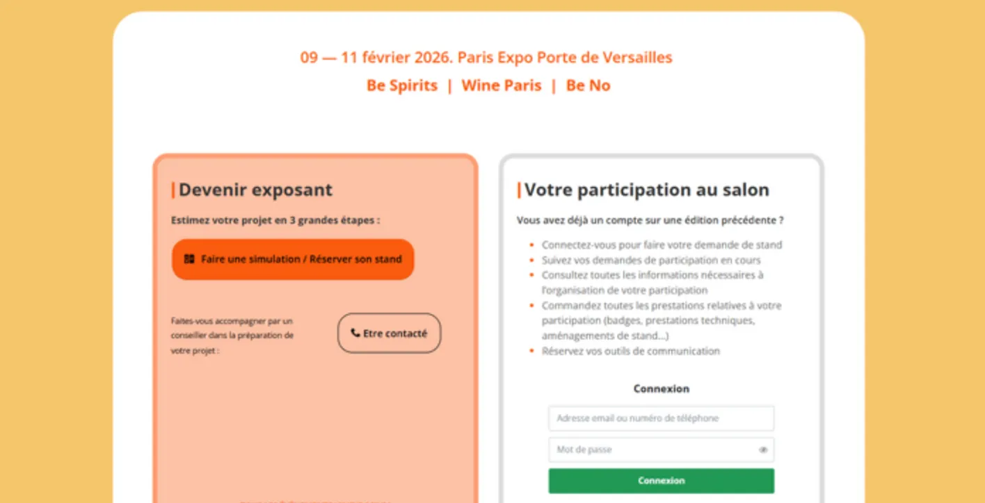 Exhibitor Space dashboard — tools for badges, banners and practical info