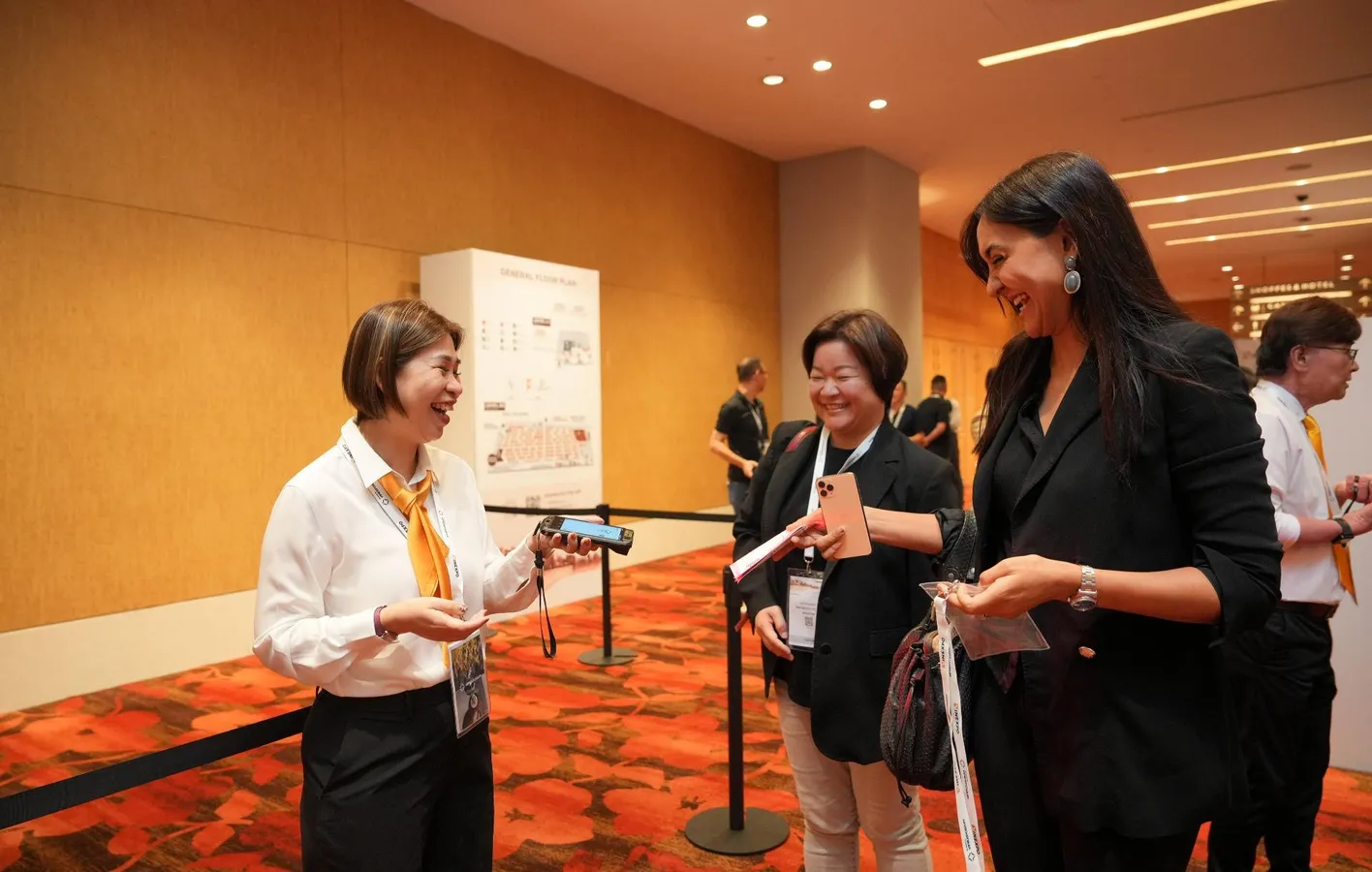 Large crowd of wine professionals and visitors at Vinexpo Asia exhibition area