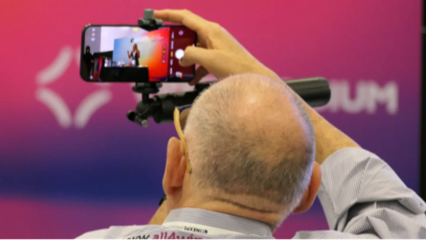 Three speakers during a masterclass at Vinexpo Americas.