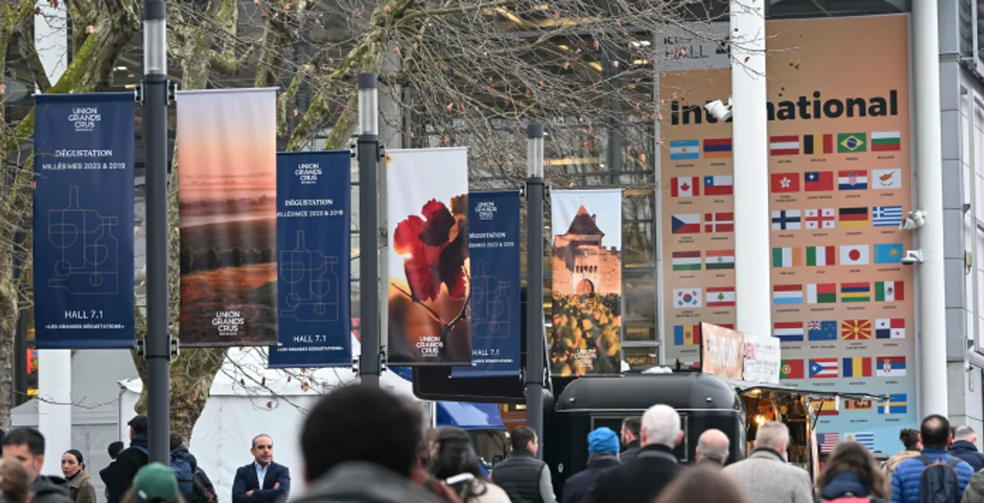 Entrance to international wine regions pavilions at Wine Paris