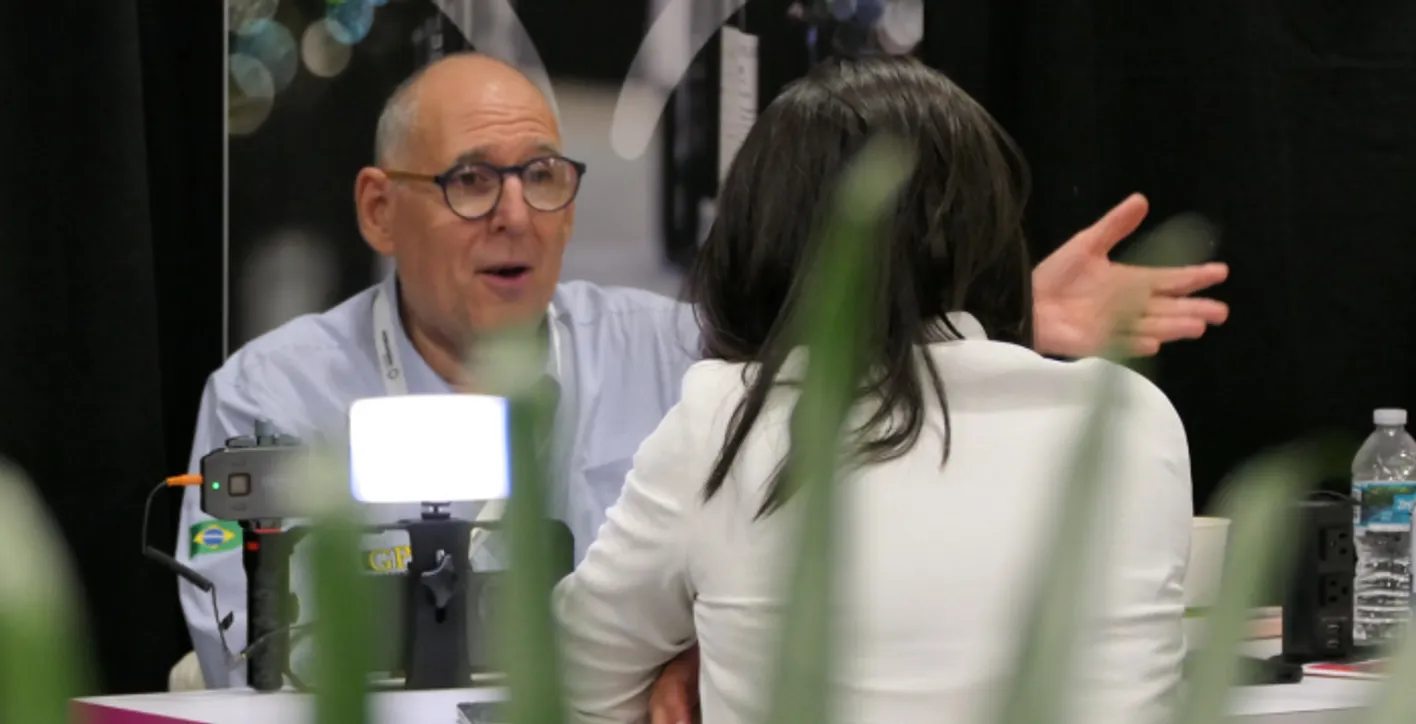Three speakers during a masterclass at Vinexpo Americas.