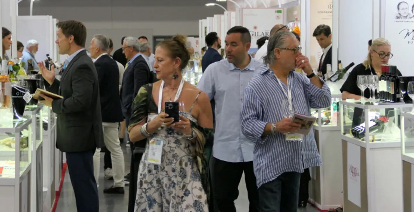 A lot of people are exhibiting and visiting the exhibition Vinexpo Americas.