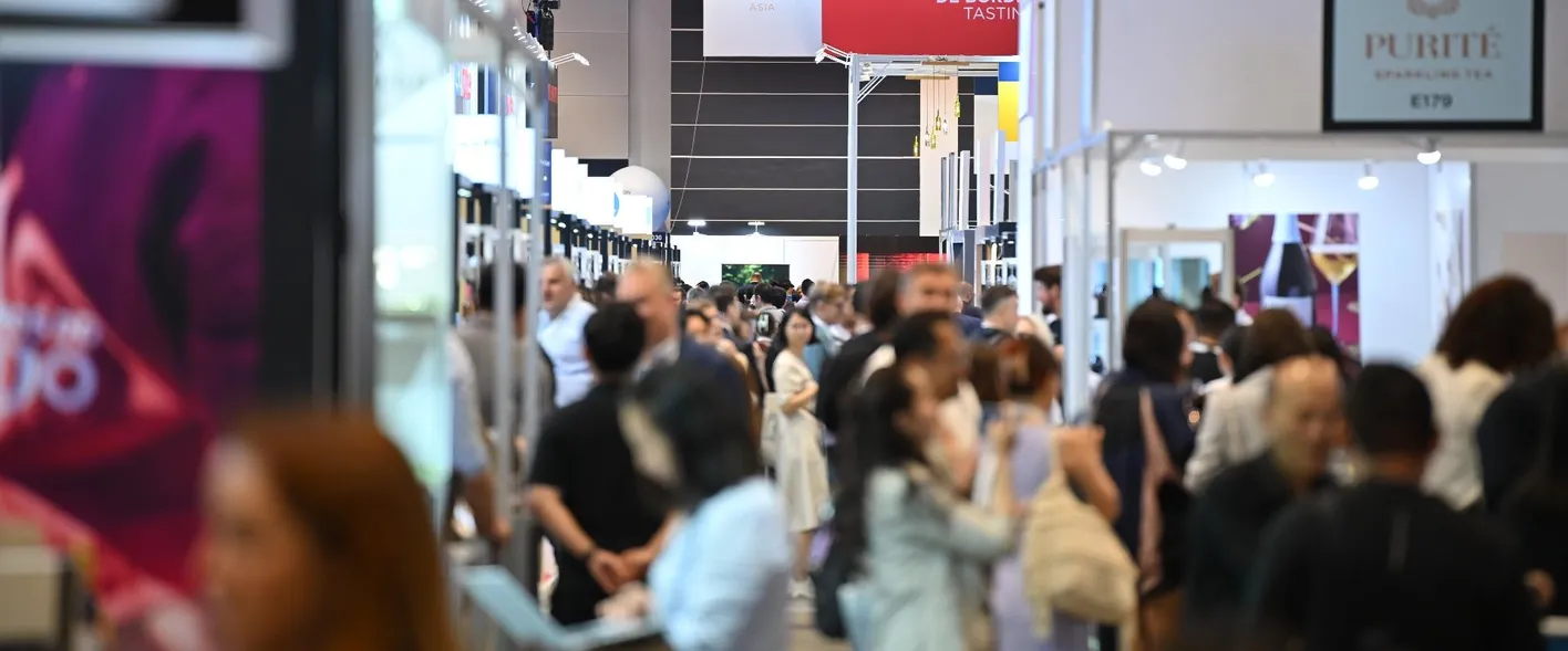Sacnning badges at the entrance at Vinexpo Asia 