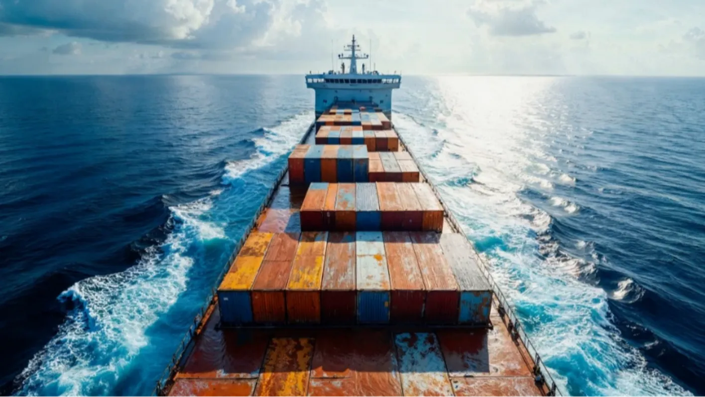 Ship transporting conteners